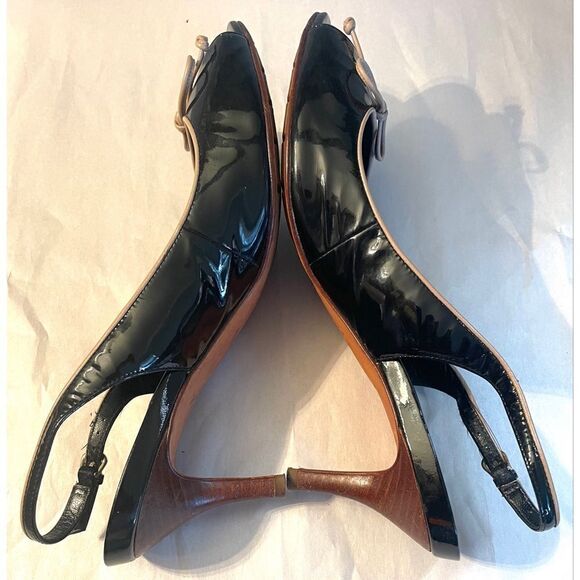 Cole Haan Air Talia Otbow black patent women's size 10.5 Medium peep toe shoe - Picture 7 of 11